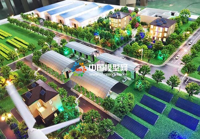 光伏電站應(yīng)用場景沙盤模型，太陽能光伏屋頂發(fā)電沙盤模型
